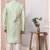 Green embroidered art silk sherwani