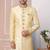 Fawn embroidered art silk sherwani