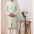 Green embroidered art silk sherwani