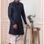 Blue embroidered art silk sherwani