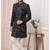 Black embroidered art silk sherwani