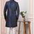 Blue embroidered art silk sherwani