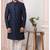 Blue embroidered art silk sherwani