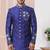 Blue embroidered art silk sherwani