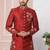 Maroon embroidered art silk sherwani