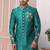 Green embroidered art silk sherwani