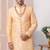 Beige embroidered art silk sherwani