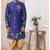 Blue embroidered art silk sherwani