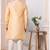 Beige embroidered art silk sherwani