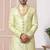 Green embroidered art silk sherwani