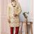 Fawn embroidered art silk sherwani
