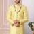 Yellow embroidered art silk sherwani