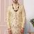 Fawn embroidered art silk sherwani