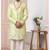 Green embroidered art silk sherwani