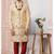 Fawn embroidered art silk sherwani
