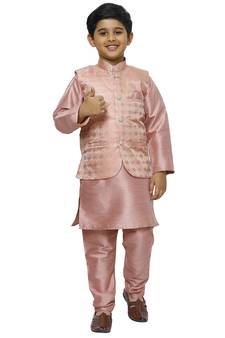 Pink Stripes SIlk Jacquard Kurta Pajama Set // Traditional Wear