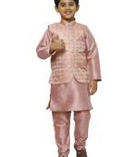 Pink Stripes SIlk Jacquard Kurta Pajama Set // Traditional Wear