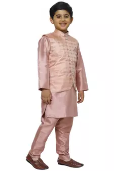 Pink Stripes SIlk Jacquard Kurta Pajama Set // Traditional Wear