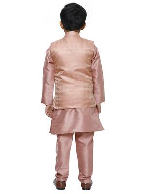 Pink Stripes SIlk Jacquard Kurta Pajama Set // Traditional Wear 4