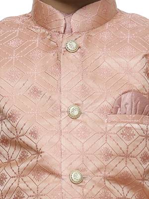 Pink Stripes SIlk Jacquard Kurta Pajama Set // Traditional Wear 5