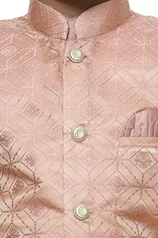 Pink Stripes SIlk Jacquard Kurta Pajama Set // Traditional Wear