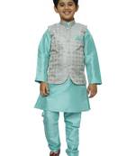 Green Stripes SIlk Jacquard Kurta Pajama Set // Traditional Wear