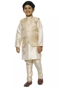 Grey Stripes SIlk Jacquard Kurta Pajama Set // Traditional Wear