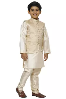 Grey Stripes SIlk Jacquard Kurta Pajama Set // Traditional Wear
