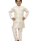 Peach Stripes SIlk Jacquard Kurta Pajama Set // Traditional Wear