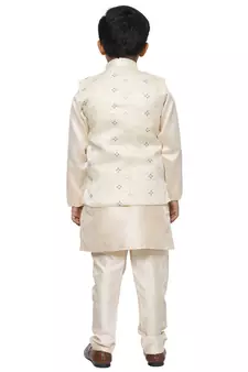 Peach Stripes SIlk Jacquard Kurta Pajama Set // Traditional Wear