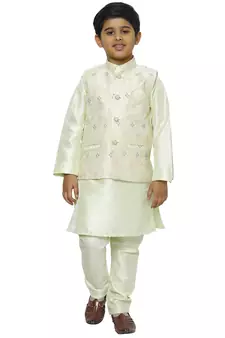 Green Stripes SIlk Jacquard Kurta Pajama Set // Traditional Wear