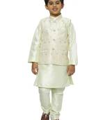 Green Stripes SIlk Jacquard Kurta Pajama Set // Traditional Wear