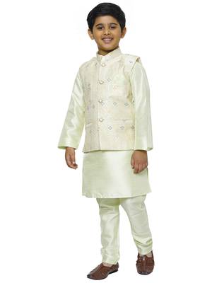 Green Stripes SIlk Jacquard Kurta Pajama Set // Traditional Wear 2