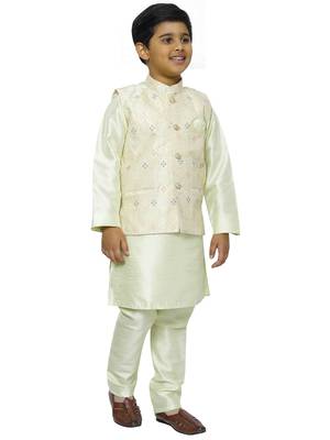 Green Stripes SIlk Jacquard Kurta Pajama Set // Traditional Wear 3
