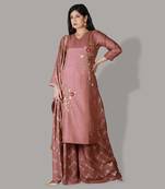Moaf  Hand Embroidered Kukurta And Palazo Set