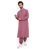 Onion Pink Soft Linen Bomber Kurta With Jogger Pant
