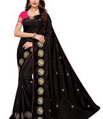 Designer Sana Silk Saree With Embroidery Work And Contrasting Blouse