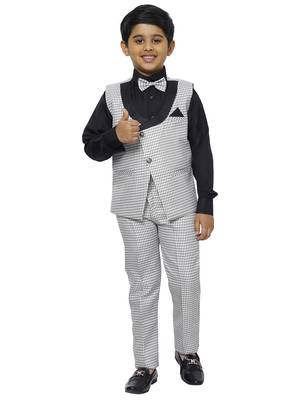 Black 3 Piece Baba Suit Set Cotton For boys // Western Wear 1