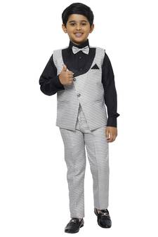 Black 3 Piece Baba Suit Set Cotton For boys // Western Wear