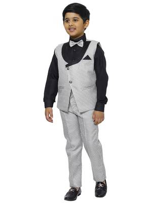 Black 3 Piece Baba Suit Set Cotton For boys // Western Wear 2