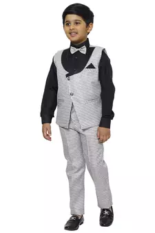 Black 3 Piece Baba Suit Set Cotton For boys // Western Wear