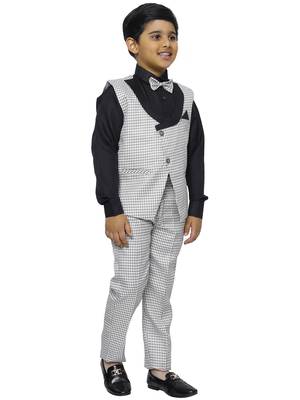 Black 3 Piece Baba Suit Set Cotton For boys // Western Wear 3