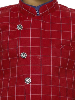 Red 3 Piece Baba Suit Set Cotton For boys // Western Wear 5