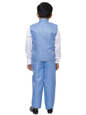 Blue 3 Piece Baba Suit Set Cotton For boys // Western Wear 4