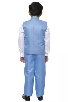 Blue 3 Piece Baba Suit Set Cotton For boys // Western Wear