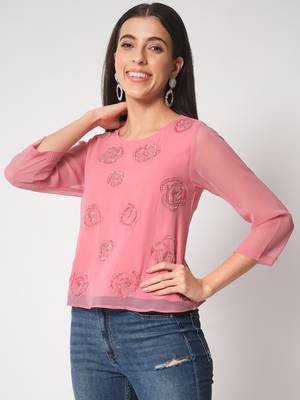 MATINE Women Onion Pink Embellished Dress 1