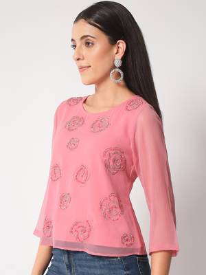 MATINE Women Onion Pink Embellished Dress 3