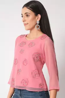 MATINE Women Onion Pink Embellished Dress