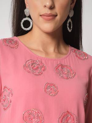 MATINE Women Onion Pink Embellished Dress 4