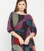 Purple Fashionable Pleated Top